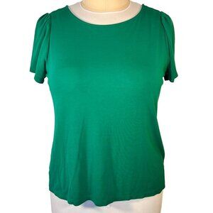 Ann Taylor Tee Shirt Women's XL Short Sleeve Emerald Green